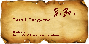 Zettl Zsigmond névjegykártya